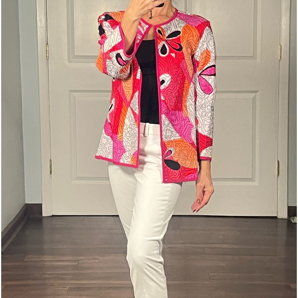 Chico's Reversible Heritage Quilted Open Front
Jacket/Cardigan - Picture 2 of 9